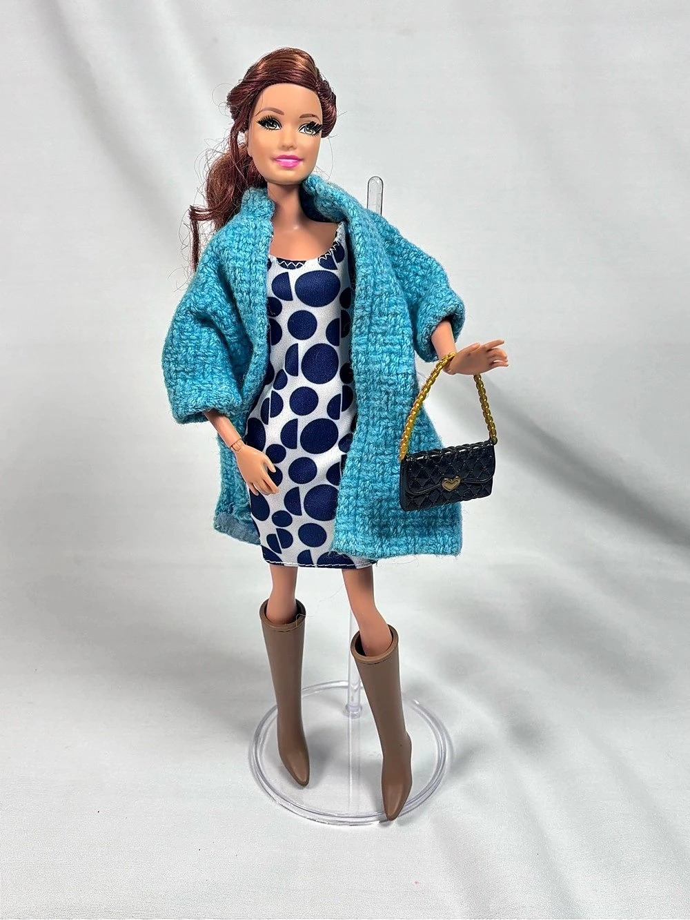 Fashion Doll Outfit Blue White Like New